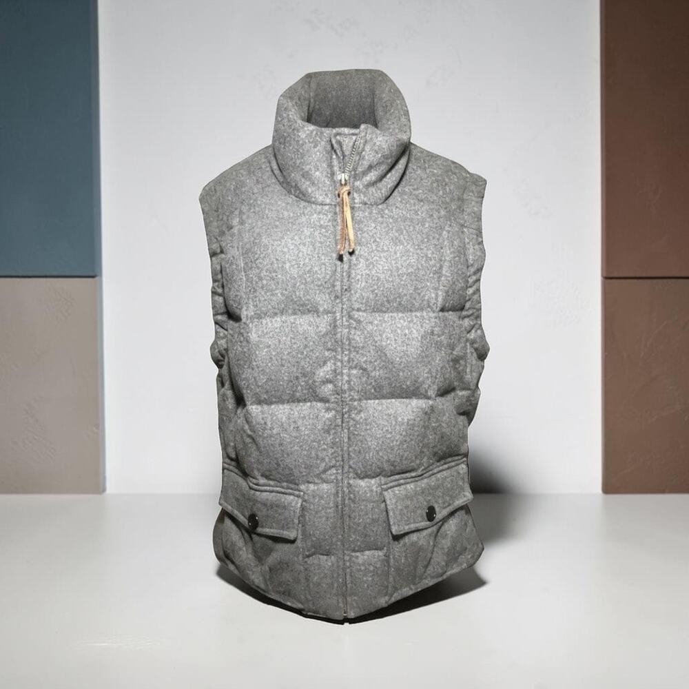 Eddie Bauer Yukon Vest Goose Down Puffer Vest Gray Wool Blend Women's EB 550 XL